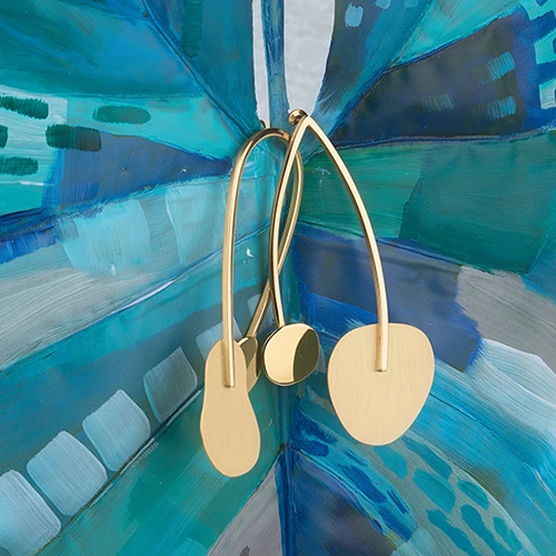 Assymetrical, gold earrings by ORSKA