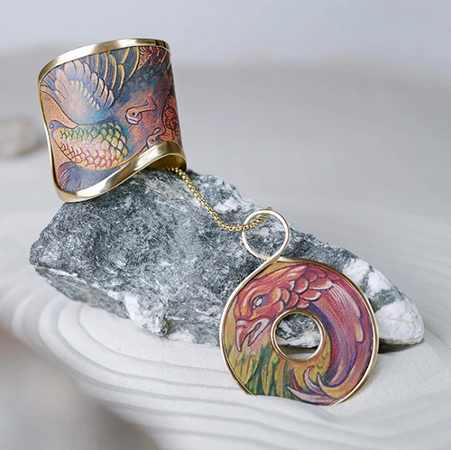 Necklace and bracelet from the tattoo collection