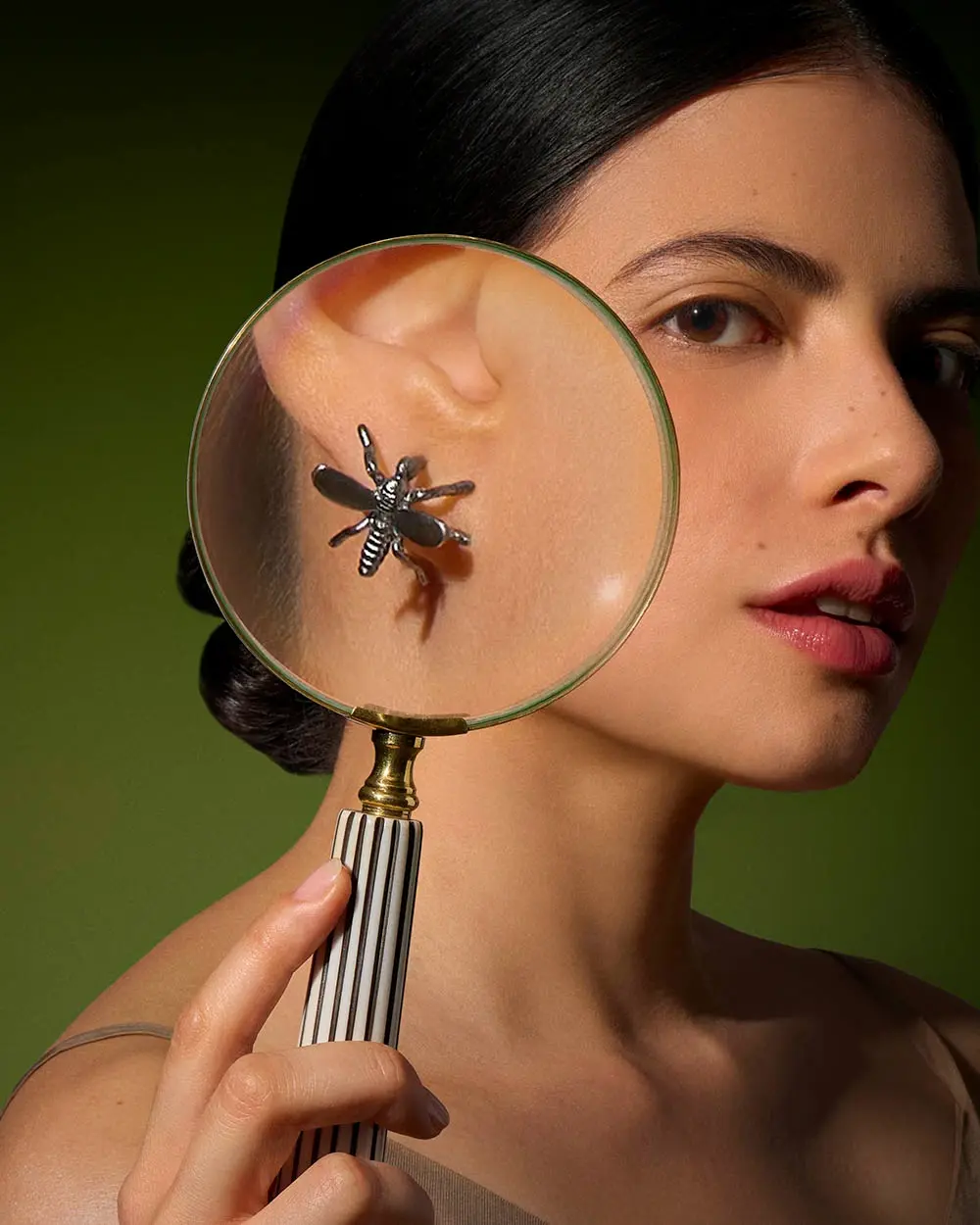 Silver earrings with mosquites